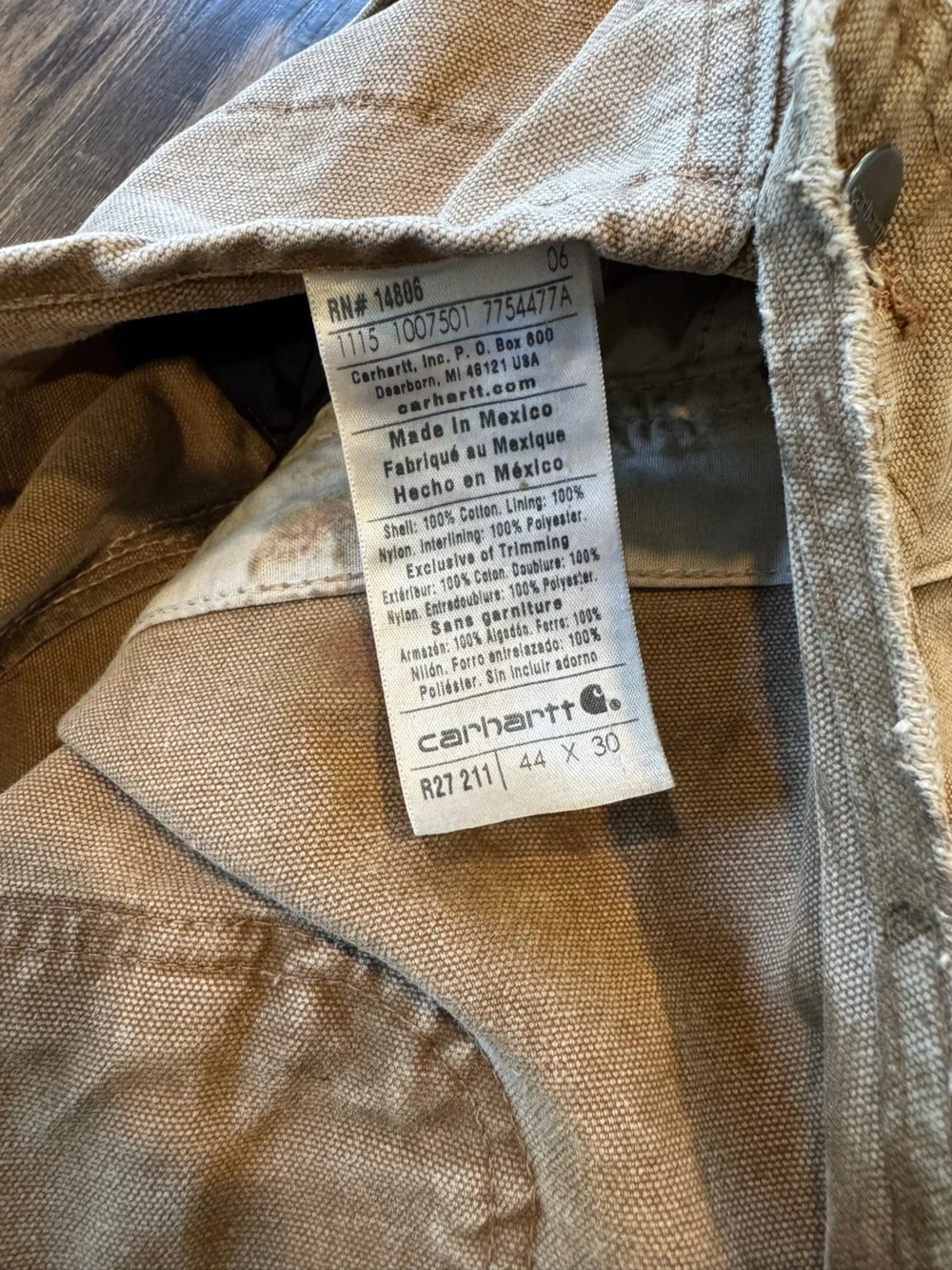 2 Carhartt Workwear Bundle (Jeans 42x30, Overalls 44x30)
